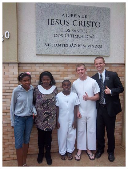 Solange and Mercelo at his baptism